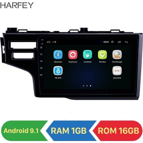 Harfey 2 DIN 9 inch GPS Android 9.1 HD Touchscreen for Honda Fit LHD 2013 2014 2015 Support Rear Camera Can-Bus 3G Network