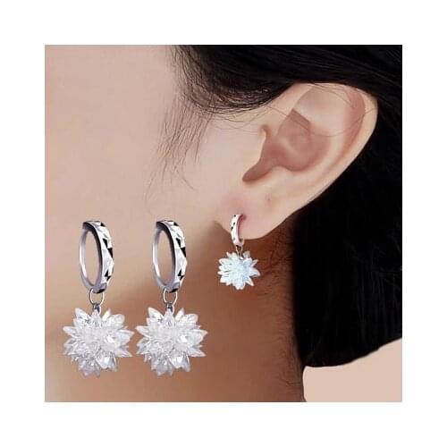 REETI New arrival Ice flower zircon 925 sterling silver stud earrings jewelry birthday gift wholesale anti-allergic women