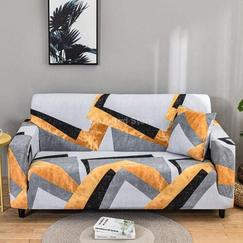 Modern Geometry Elastic Sofa Cover Polyester Corner Funda Sofa Couch Slipcover Chair Protector L Shape Luxury Fashion Grey Soft