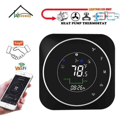 HESSWAY Air Source Heat Pump Water Heater Thermostat WIFI for 24V Northern America Standard Works with Alexa Google Home