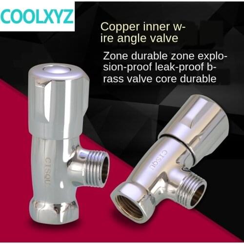 Triangle valve 4 points copper valve body ceramic valve core water heater valve switch cold and hot water through valve