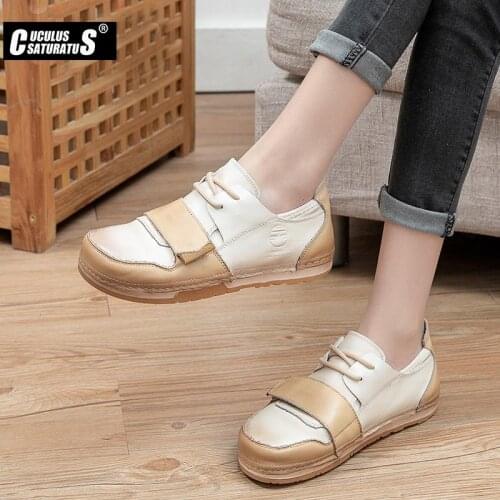 Spring Summer Ladies Genuine Leather Handmade Shoes Women Flat Shoes Women 2021 Autumn Soft Loafers Flats