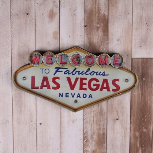 Vintage Home Decor Neon Sign decorative painting Vintage illuminated welcome sign hanging LED metal signs iron wall decoration