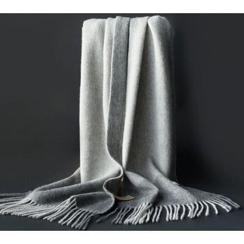 Japanese style 100% pure wool muffler Autumn Winter Male Long high fashion Color Gradients Scarf Keeping warm neckerchief