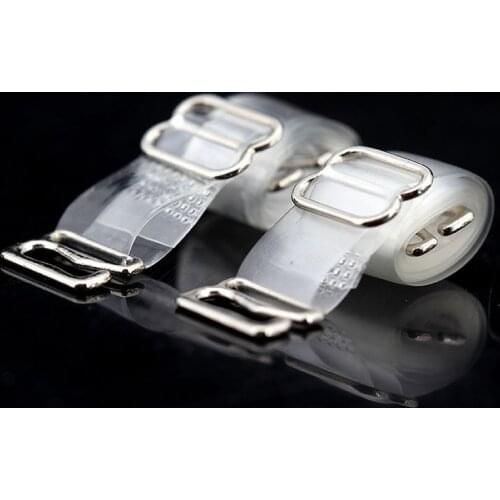 Women Silicone Non Slip Bra Straps 1Pair 2 Pair 1cm Wide Clear Transparent Invisible Adjustable Shoulder Bra Straps