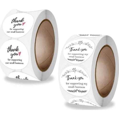 100PCS Thank You Stickers Labels Stick Figure Branches Paper Sticky Sticker Decoration Scrapbook Sealing Stationery Supplies