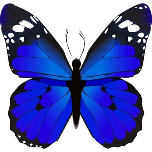 13cm x 12.6cm Blue Butterfl Humor Funn Stickers Vintage Drag Racing Decal Sticker Suitable For GTRSX Car Stling