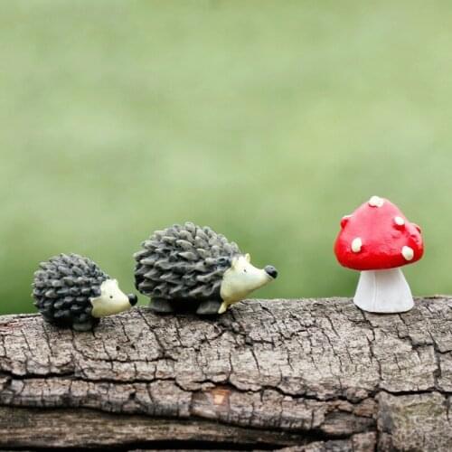 3Pcs Mini Landscape Miniature Dollhouse Bonsai Craft Garden Ornament For Plant Pot Hedgehog Decoration Doll House