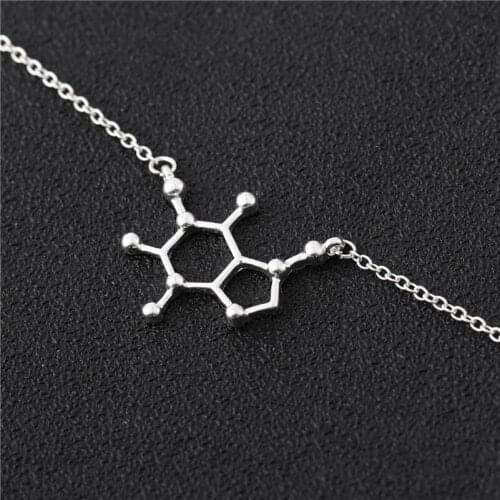 30PCS Caffeine Molecule Bracelet Geometric Science Chemical Structure Hormone Coffee Dopamine Serotonin Molecular Bracelets