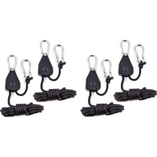 4Pcs Heavy Duty Adjustable Grow Light Ratchet Rope Hanger Yoyo for Grow Light Fixtures Gardening