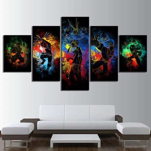 5 Piece Canvas Art HD Cartoon Pictures Anime Poster Home Decorative Frames Modern Abstract Paintings Living Room Decoration