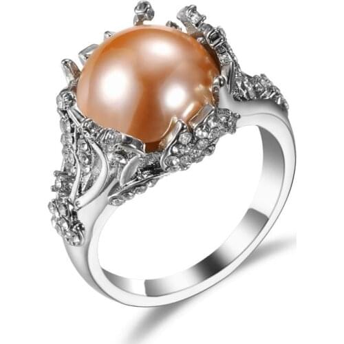 925 Sterling Silver Jewlery Luxury Flower Pearl Rings for Women 925 Pearl Jewelry