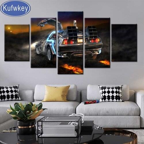 5 Pcs Car diamond painting,full,square,round diamond embroidery,mosaic diamond diy handwork puzzle Multi-Panel