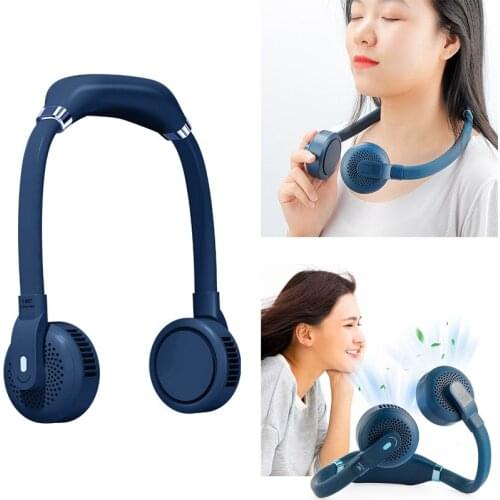 Mini Bladeless Fan Summer Air Cooler Hanging Neck Fan USB Mute Electric Fan For Lazy Outdoor Sports Home Office