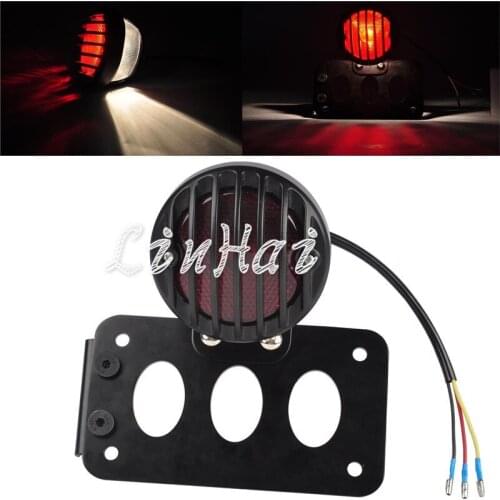 Motorcycle Side Mount License Plate Tail Brake Light Bracket Fit For Harley Sportster Chopper
