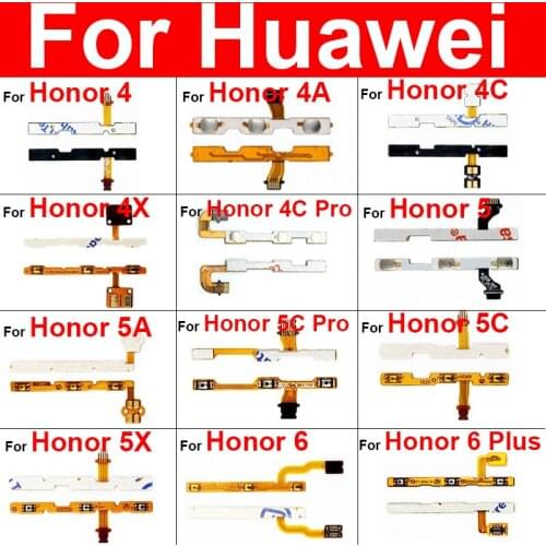 Power Volume Flex Cable For Huawei Honor 4 4A 4C 4X 5 5A 5C 5X Pro Switch Key Side Flex Ribbon Replacement Repair Parts