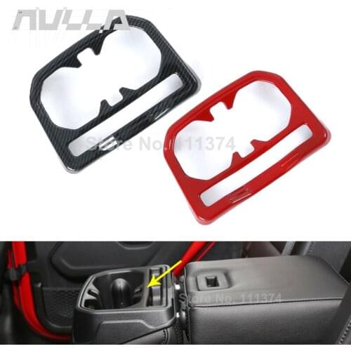 Carbon Look Car Rear Drain Water Cup Frame Protect Decor Cover Trim For Jeep Wrangler JL 2018 2019 2020 Car Interior Accessories