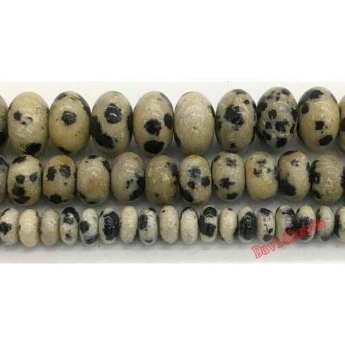 Natural Stone Dalmation Jaspers Spacer Rondelle Round Beads For Jewelry Making DIY Bracelet Necklace