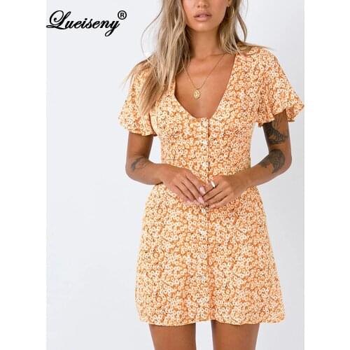 Летние платья на пуговицах LUEISENY China At AliExpress