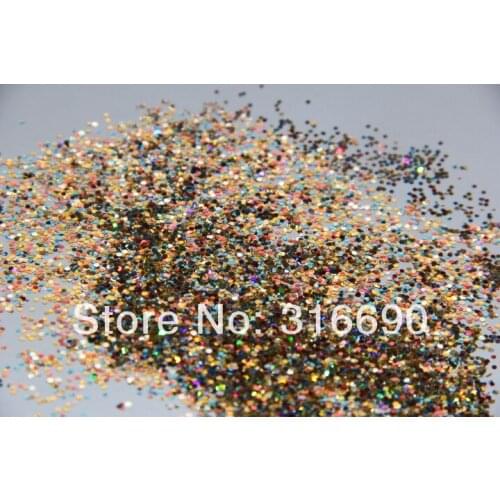 Nail Art Acrylic Gel Glitter Mix LASER Gold