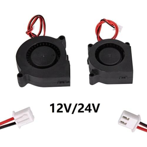MEGA 2PCS 1PC 3D Printer 5015 4020 Cooling Turbo Fan 12V 24V Air blower DC Brushless 2 Pin Wire 3D Printer Parts Black Cooler