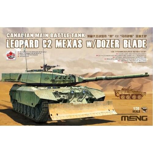 MENG TS041 1/35 Scale Canadian Main Battle Tank Leopard C2 MEXAS w/Dozer Blade Plastic Model Building Kit