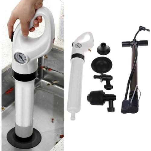 High Pressure Pump Cleaner Dredge Toilet Plunger Air Drain Blaster Sink Pipe Clogged Remover Bathroom Pipe Bathtub qiang