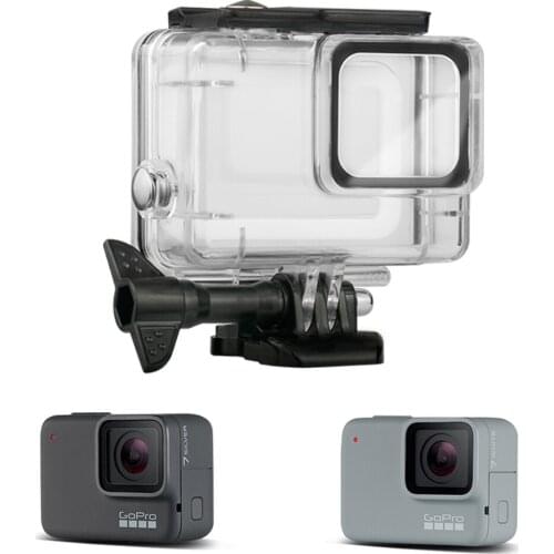 Newest Waterproof Case For Gopro Hero 7 white/Silver Edition Camera with Gopro 7 Mount Accessories Protective Housing Box 45M