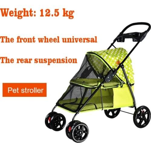 Dog Accessories Pet Stroller Carrier For Cat Foldable Wheelbarrow Reversible For Small Breeds Dogs And Cat Transportation Cart