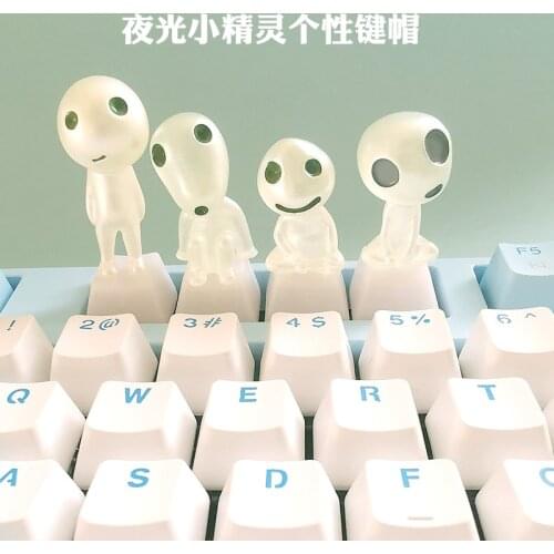 Personalized keycaps ghost luminous elf mechanical keyboard decoration translucent keycaps mechanical keyboard anime keycaps