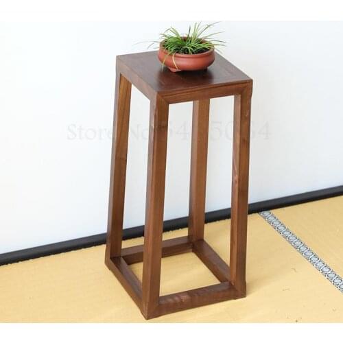 Black Walnut Solid Wood Flower Stand Living Room Floor Wooden Shelf Single Modern Zen New Chinese Style Flower Table