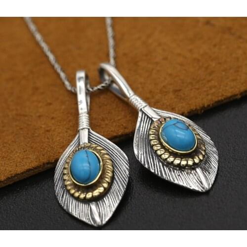 S925 Sterling Silver Jewelry Retro Thai Silver Takahashi Goro Handmade Eagle Feather Male And Female Pendant