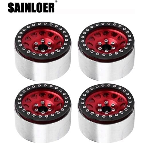 SAINLOER 4PCS Metal 1.9 Beadlock Wheel Rim 12-Spoke Wheel Hub for 1:10 RC Crawler Axial SCX10 II 90046 AXI03007 TRX-4 Tamiya MST