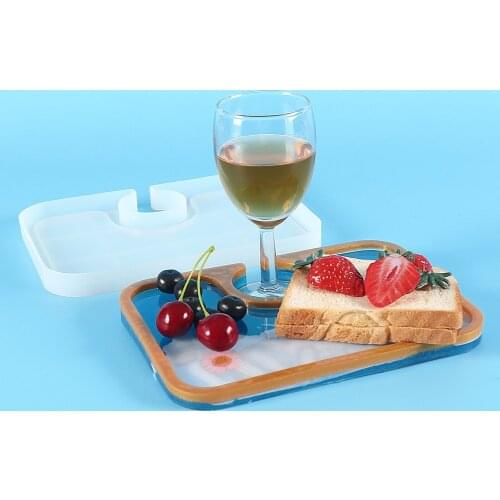 Silicone Resin Crystal Mirror Mold Wine Tray Casting Afternoon Tea Tray Snack Mold Tool Home Decoration