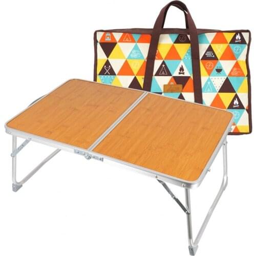 Folding Table Portable Multifunctional Small Collapsible Bamboo Table for Outdoor Camping Computer Desk