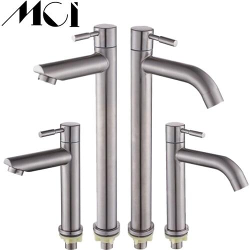304 Stainless Steel Single Cold Quickly Open Type Kitchen & Basin Faucet Rust And Corrosion Resistance Bathroom Sink Water Tap