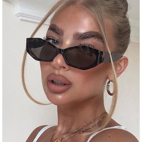 Trendy Men Women New irregular Frame Sunglasses 2021Retro Sexy Small Rectangle Sun Glasses Summer Travel Beach Eyeglasses UV400