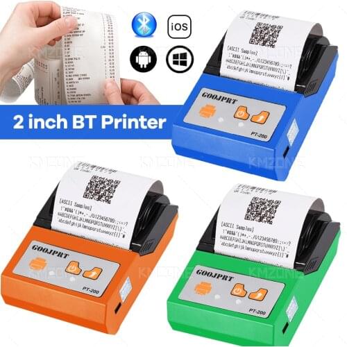 GOOJPRT USB Mini PT200 58mm Bluetooth Receipt Bill Ticket Thermal POS Printer Restaurant Printer Paper Printing Machine