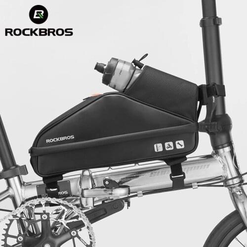 ROCKBROS Bicycle Bag Bike Front Tube Frame Bags Cycling Saddle Bag Rainproof Bike Water Bottle Bag Scooter Bag Handle Bags