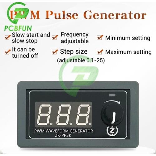 ZK-PP3K PWM Pulse Generator Lighting LED Motor Speed Control Dimming Controller Slow Start Slow Stop Digital Display