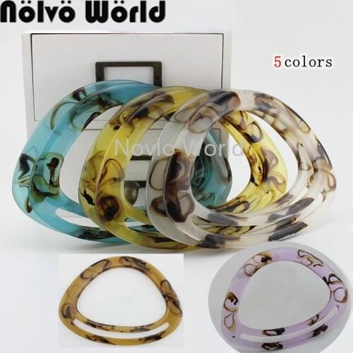 2-10-20 pieces,6 colors 18X13.5cm 7 Colors smiling face resin handle,sewing women acrylic purse knit bags purse handles