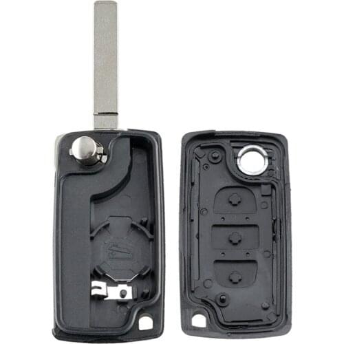2019_New 3 Button Replacement Fob Key Case Uncut Blade For Peugeot 207 307 407 308 607 For Citroen 3 Button Without Slot