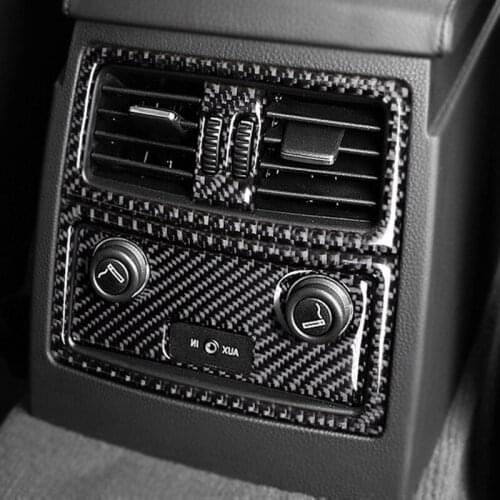 For BMW E60 E61 Interior Carbon Fiber Rear Air Condition Vent Car Stickers Air Outlet Trim Cover 5 Series 2005-2010 4pcs