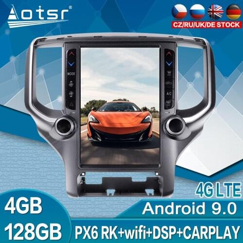 Car Radio GPS Navigation For Dodge RAM 1500 2500 3500 Android 9.0 Multimedia Player Video 128GB Tesla Screen Autoradio Stereo BT