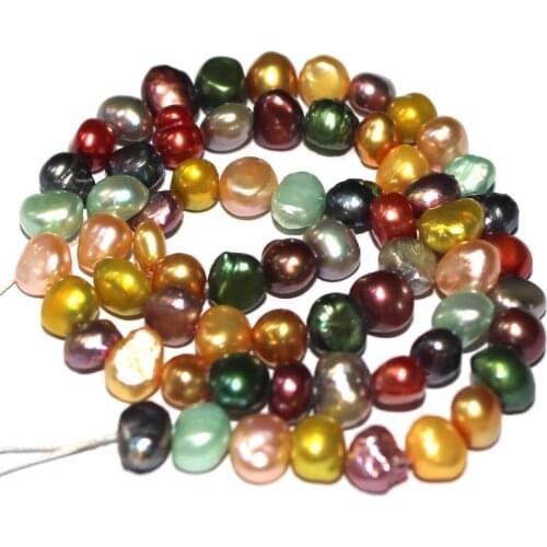 Free Shipping 4-5mm 6-7mm 7-8mm Select by Size! Mixed Colors Baroque Potato Natural Freshwater Pearl Loose Beads 15"
