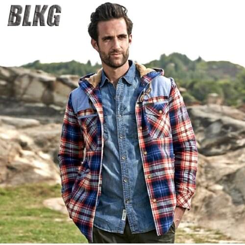 Brand Winter Jacket Men Military Jacket Coat Warm Fleece Pure Cotton Plaid Hooded Jackets Coats Single Breasted Chaquetas Hombre