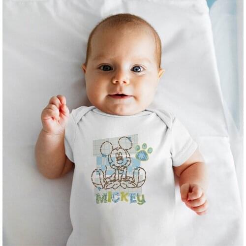 Mickey Mouse Comfortable Baby Jumpsuit Summer New Product Disney Infant Romper Cartoon Printing Harajuku Kawaii Fashion Dropship