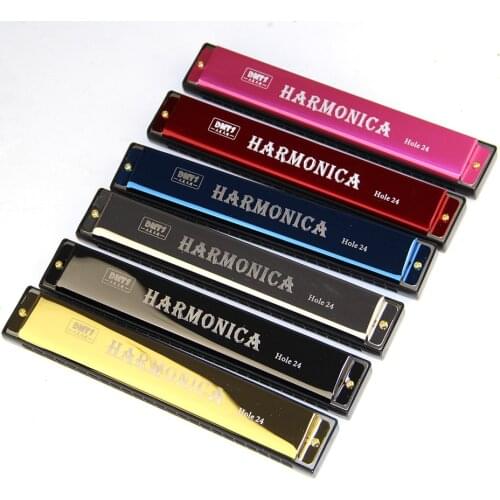 New 2020 Upgraded version 24 Holes Octave-tuned harmonica,metal harmonica Key of C with Case