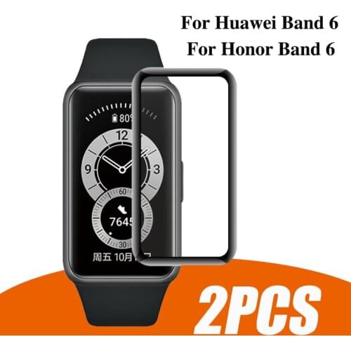 2Pcs curved protective Film for huawei honor band 6 screen protectors Not glass on honer band6 smart bracelet