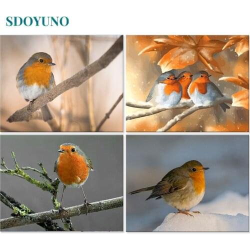SDOYUNO DIY Painting By Numbers Bird 60x75cm Acrylic Pictures By Numbers Animals Frameless Draw Painting On Canvas Unique Gift
